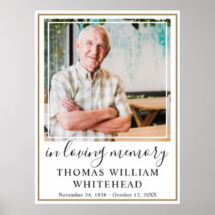 Póster Celebración de la vida Simple Gold Frame Photo