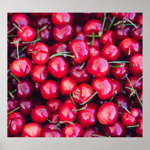 Póster Celebración de las cerezas orgánicas de California