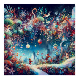 Póster Celebración de navidades Wimsical