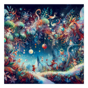 Póster Celebración de navidades Wimsical