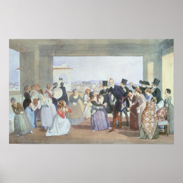 Póster Celebración de octubre en Roma, 1842 (Frente)