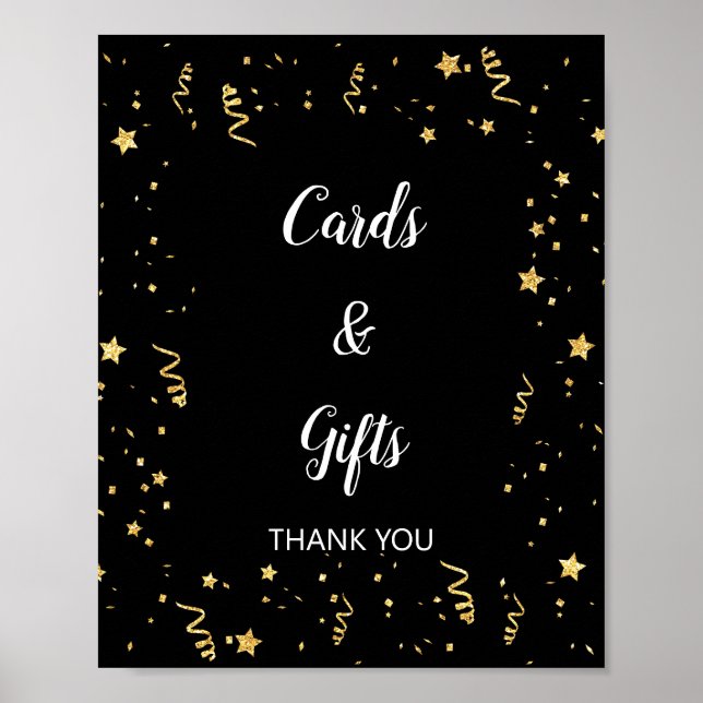 Póster Celebración de oro en Rótulo de tarjetas y regalos (Frente)