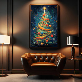 Póster "Celebración de Whimsy: Arbol de Navidad caprichos