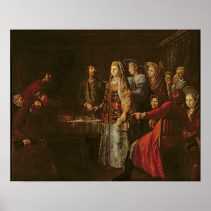 Póster Celebración del acuerdo de la boda, 1777