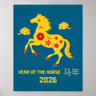 Póster Celebración del Año Nuevo Chino del Caballo 2026 p