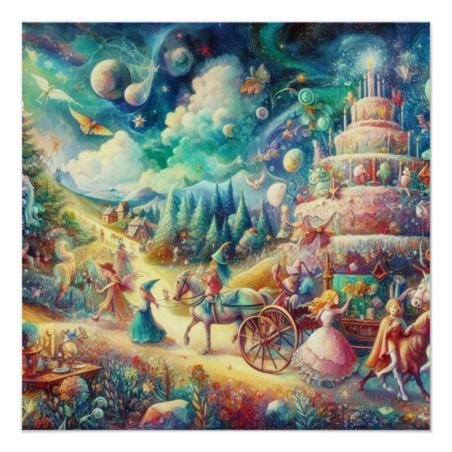 Póster Celebración del cumpleaños Wimsical (Anverso)