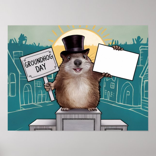 Póster Celebración del Día de la Marmota (Frente)