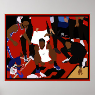 Póster Celebración del ganador del juego Kawhi Leonard