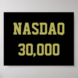 Póster Celebración del mercado de valores NASDAQ 30000