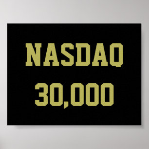 Póster Celebración del mercado de valores NASDAQ 30000