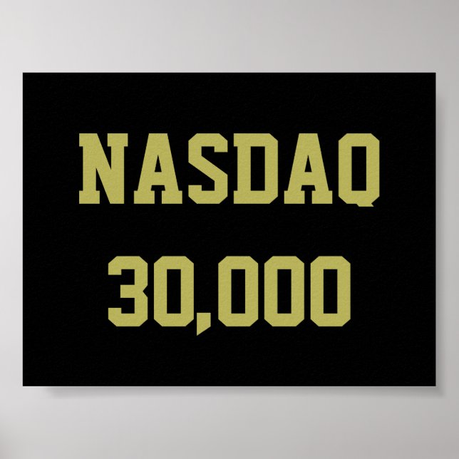 Póster Celebración del mercado de valores NASDAQ 30000 (Frente)