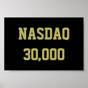 Póster Celebración del mercado de valores NASDAQ 30000