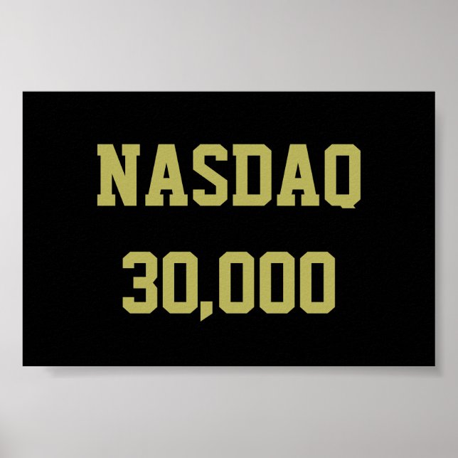 Póster Celebración del mercado de valores NASDAQ 30000 (Frente)