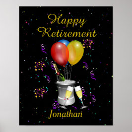 Póster Celebración del retiro Sparkling Wine Black