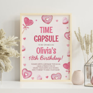 Póster Celebración dulce Rótulo de la cápsula del cumplea