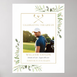 Póster Celebración Funeral de Golfista Foto de Vida