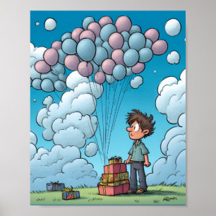 Póster Celebración, globo, tema de cumpleaños