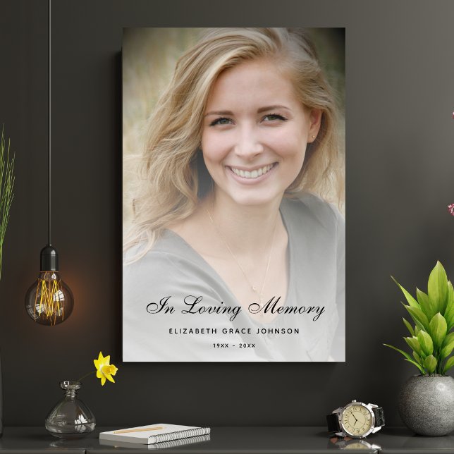 Póster Celebración moderna personalizada del funeral de l (Custom Photo Memorial Poster)