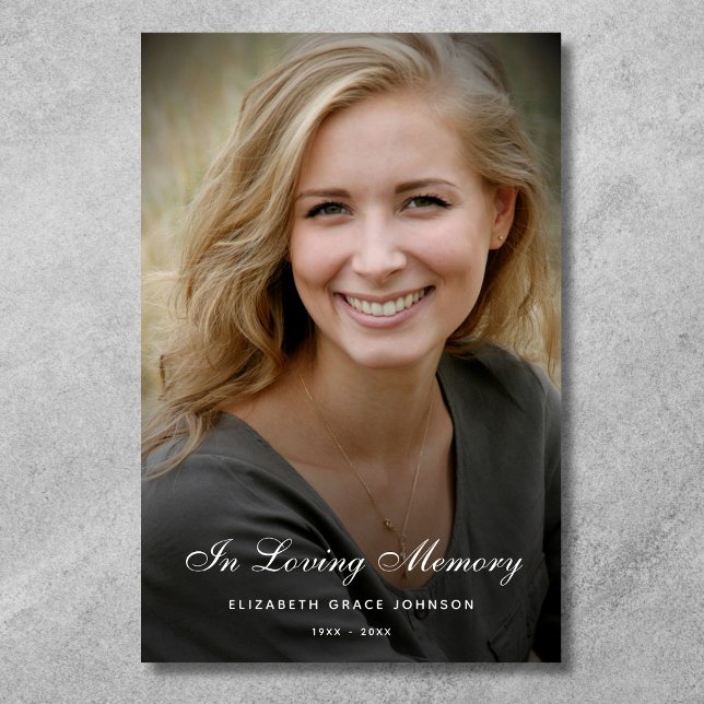 Póster Celebración moderna personalizada del funeral de l (Photo Memorial Poster)