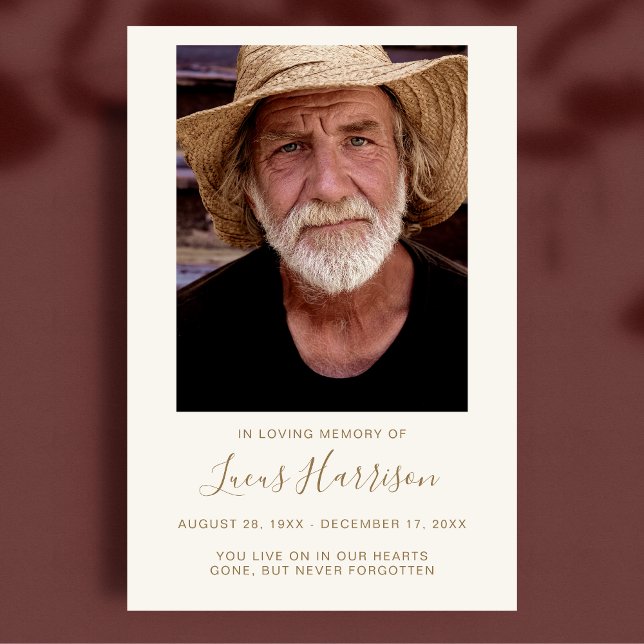 Póster Celebración moderna personalizada del funeral de l (Custom Photo Memorial Poster)