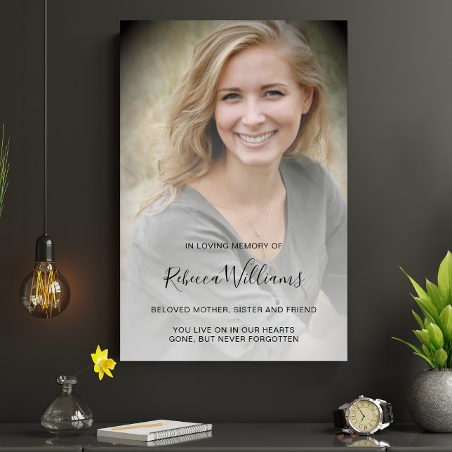 Póster Celebración moderna personalizada del funeral de l (Custom Photo Memorial Poster)