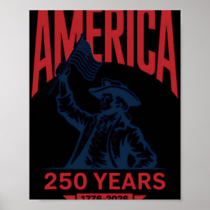 Póster Celebración Patriótica América 250 Años 1776 2026