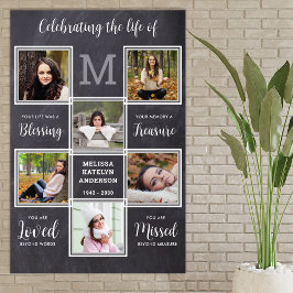 Póster Celebración Rústica De La Vida Memorial Único 6 Fo