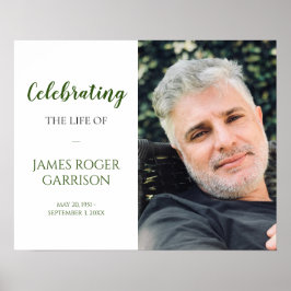 Póster Celebración Verde de la Vida con Foto Conmemorativ