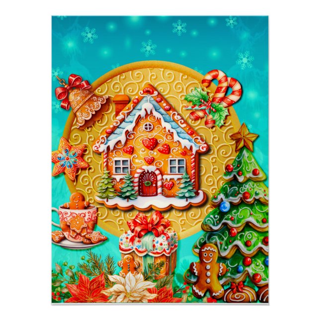 Póster Celebraciones con mis Navidades personalizados Gin (Anverso)