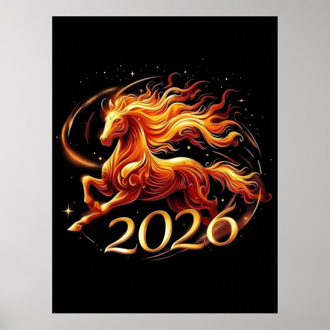 Póster Celebraciones del Año Chino del Caballo 2026 (Frente)