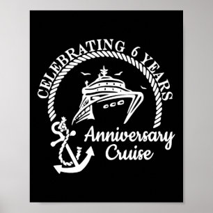 Póster Celebrando 6º Aniversario de Boda de Matrimonio Cr