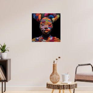 Póster Celebrando a las Mujeres Negras Coloridas