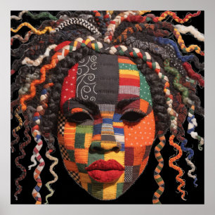 Póster Celebrando a las Mujeres Negras Coloridas