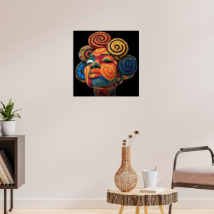 Póster Celebrando a las Mujeres Negras Coloridas
