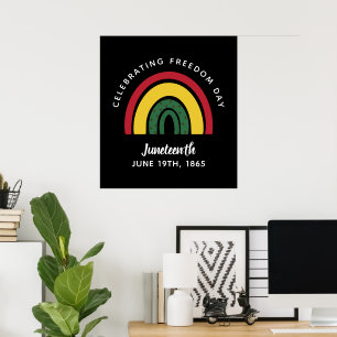 Póster Celebrando el Día de la Libertad, arcoiris 1865