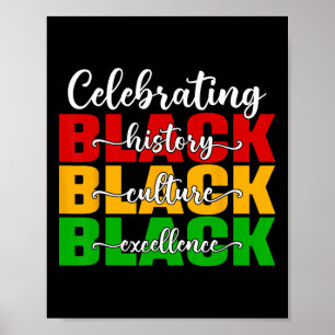 Póster Celebrando el Mes de la Historia Negra Afro Hombre