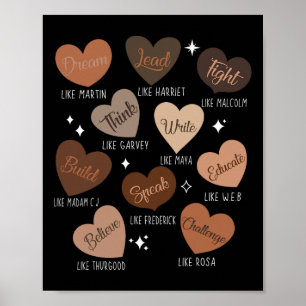 Póster Celebrando la historia negra con el educado líder 