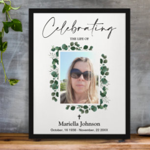 Póster Celebrando la vida Greenery Funeral Poster