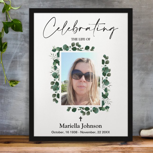 Póster Celebrando la vida Greenery Funeral Poster (Subido por el creador)