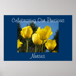 Póster Celebrando los tulipanes de nuestros preciosos pos