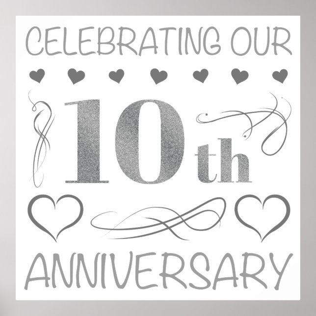 Póster Celebrando nuestro décimo aniversario (Frente)