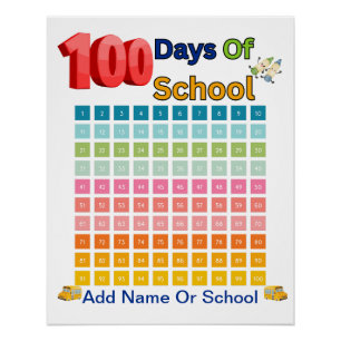 Póster Celebrar 100 días con recuento