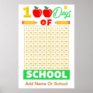 Póster Celebrar 100 días de clases con un conteo divertid