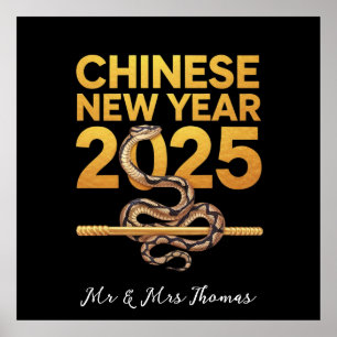 Póster Celebrar Año Nuevo Chino 2025 Año De Serpiente