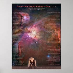 Póster Celebrar el Día de Isaac Asimov