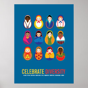 Póster Celebrar el Día Multicultural de la Diversidad