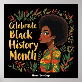 Póster Celebrar el Mes de la Historia Negra Honrar a los 
