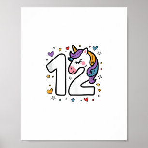 Póster Celebrar feliz fiesta de cumpleaños de 12 años par