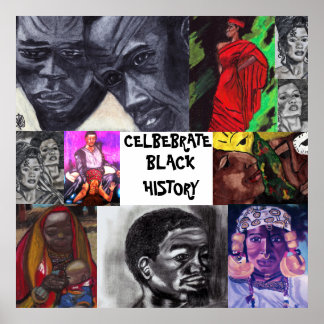 Póster CELEBRAR HISTORIA NEGRO poster DE LA COLLAGE NEGRO