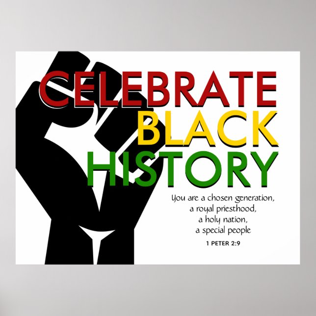 Póster CELEBRAR LA HISTORIA NEGRA Cristiana Escritura (Frente)